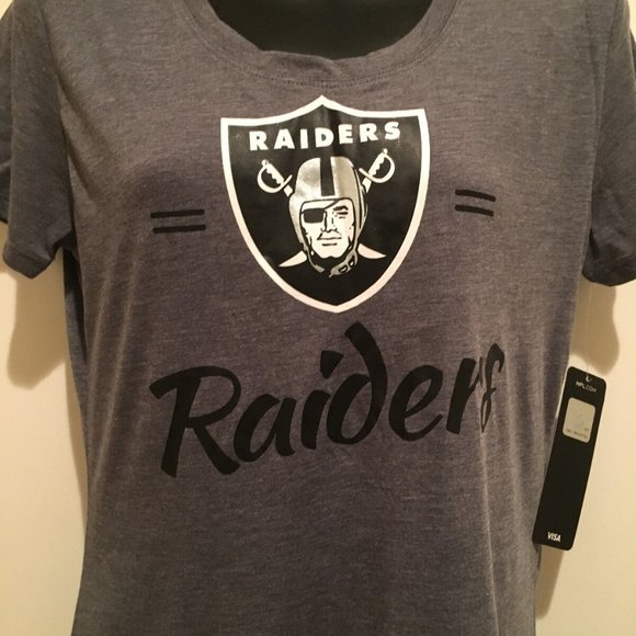 Las Vegas RAIDERS Ladies Principle T-shirt -Gray color screen print Short Sleeve - Picture 2 of 6